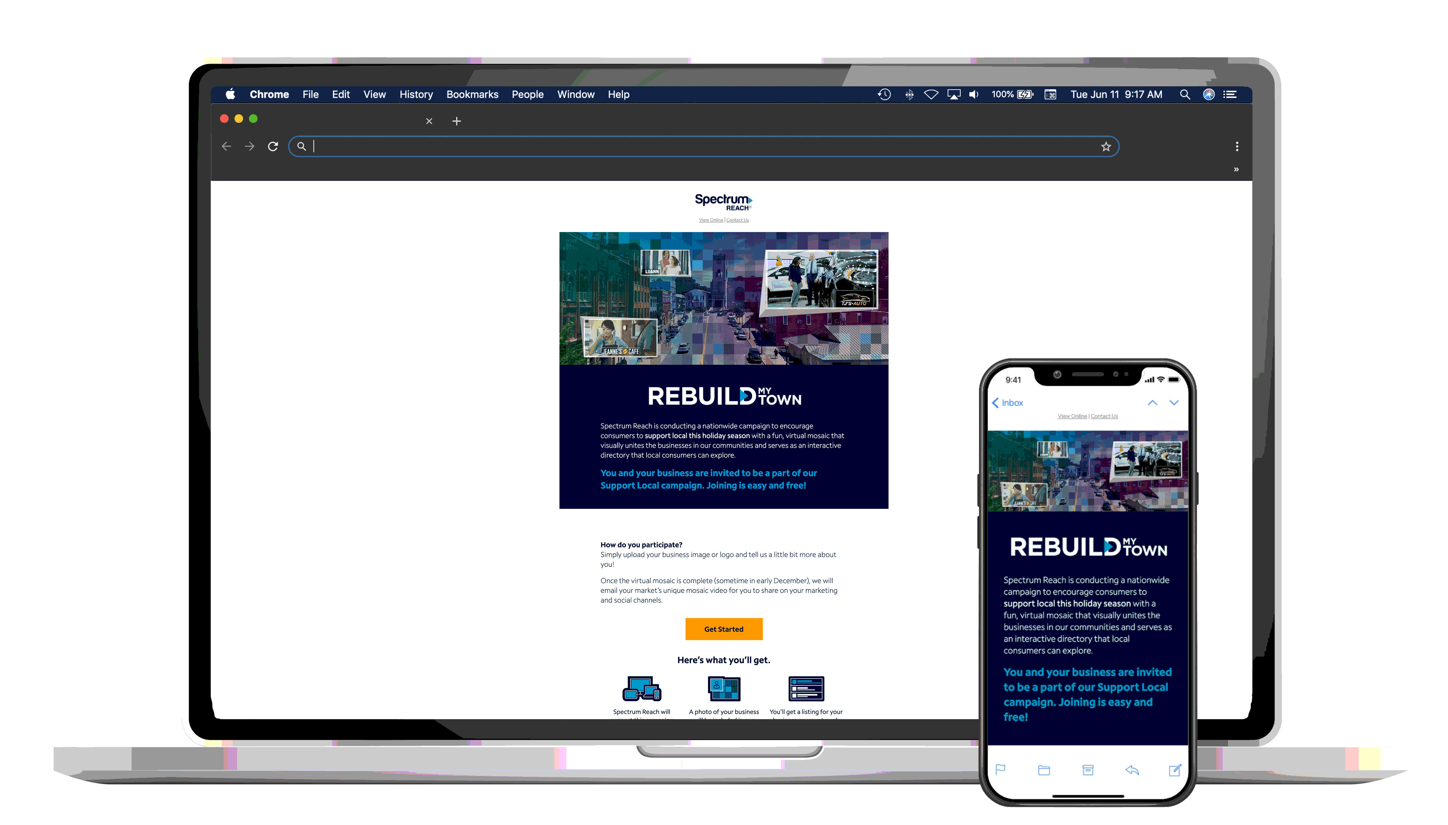 Marketing email displayed on desktop and mobile device.