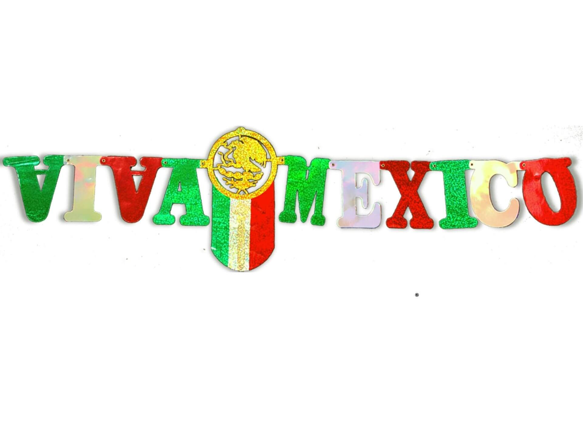 Papel picado letrero movible VIVA MEXICO | Paquete con 10 piezas