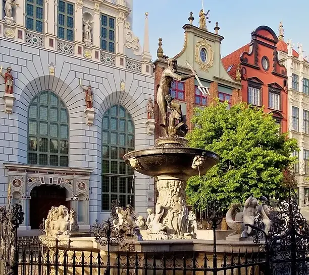 Neptunbrunnen auf dem Langen Markt in Danzig