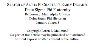 Sketch of ALPHA PI CHAPTER's EARLY DECAD
