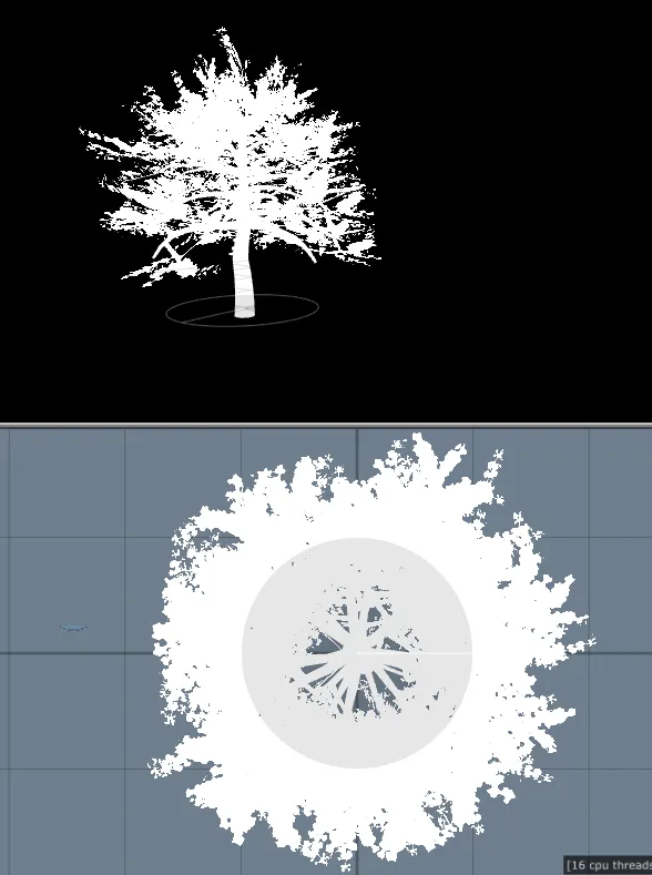 Blockmesh silhouette within Speedtree