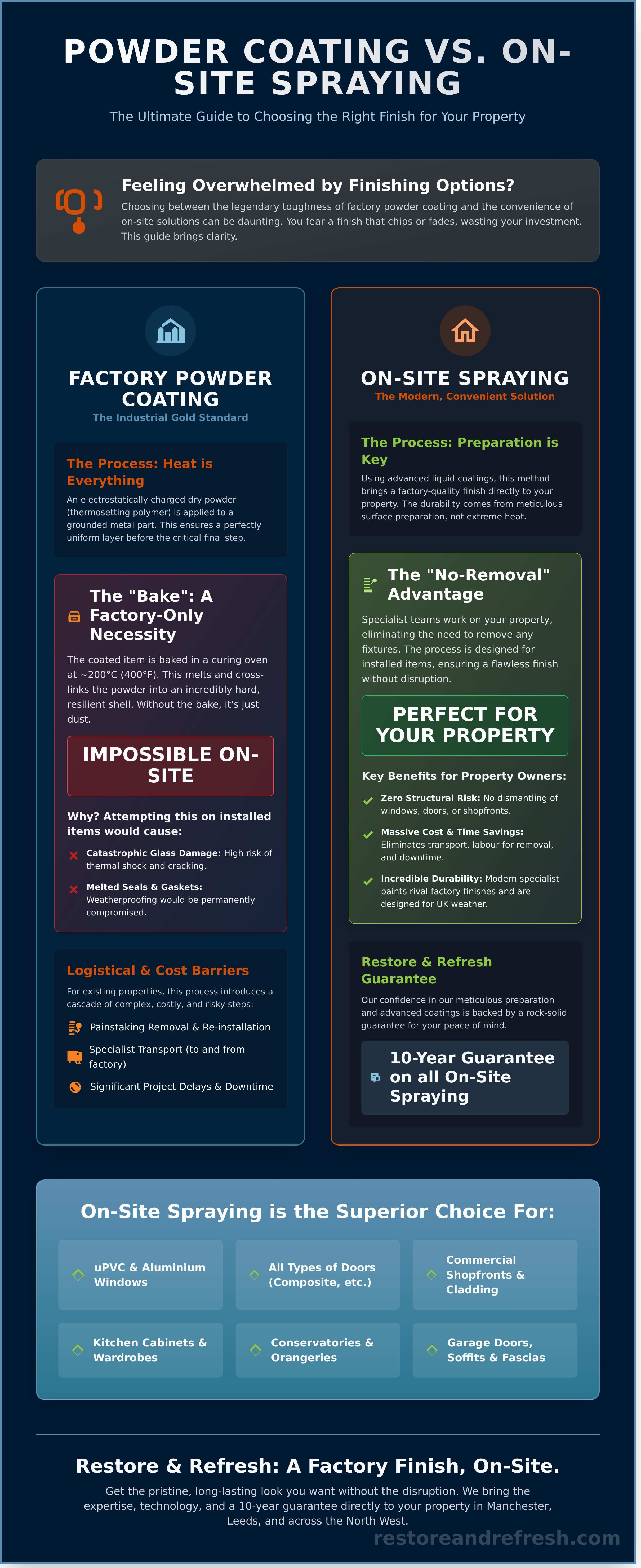 Powder coating coating infographic - visual guide