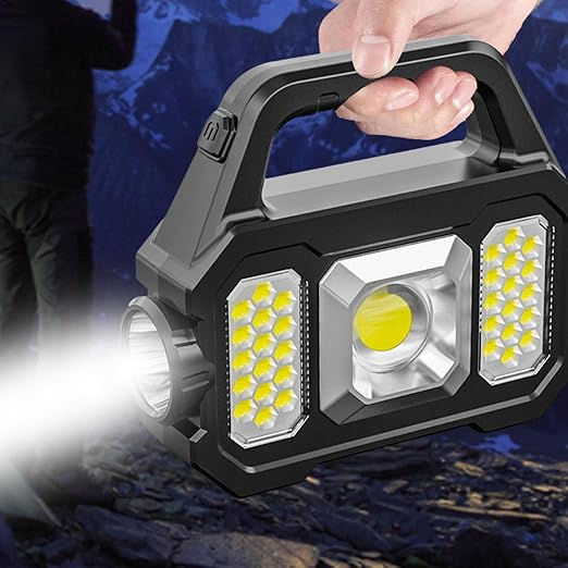 Thumbnail: Voiakiu Lantern Torch Solar Powered, Rechargeable LED Camping Lantern - 500LM Po