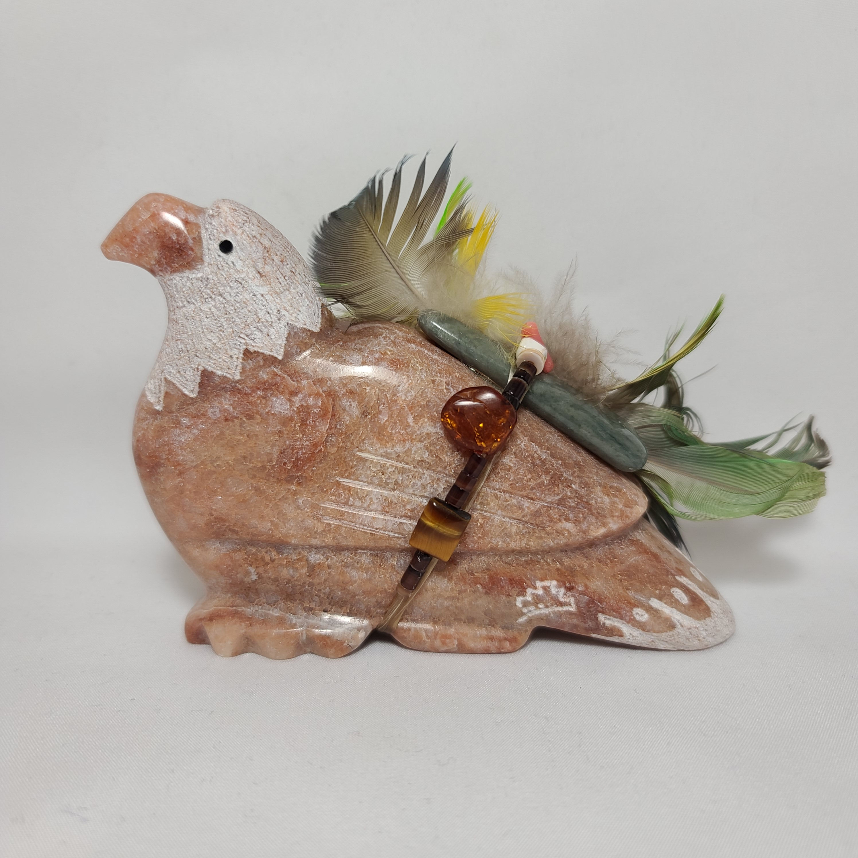 Isleta Pueblo Eagle Alabaster Fetish Andy Abeita