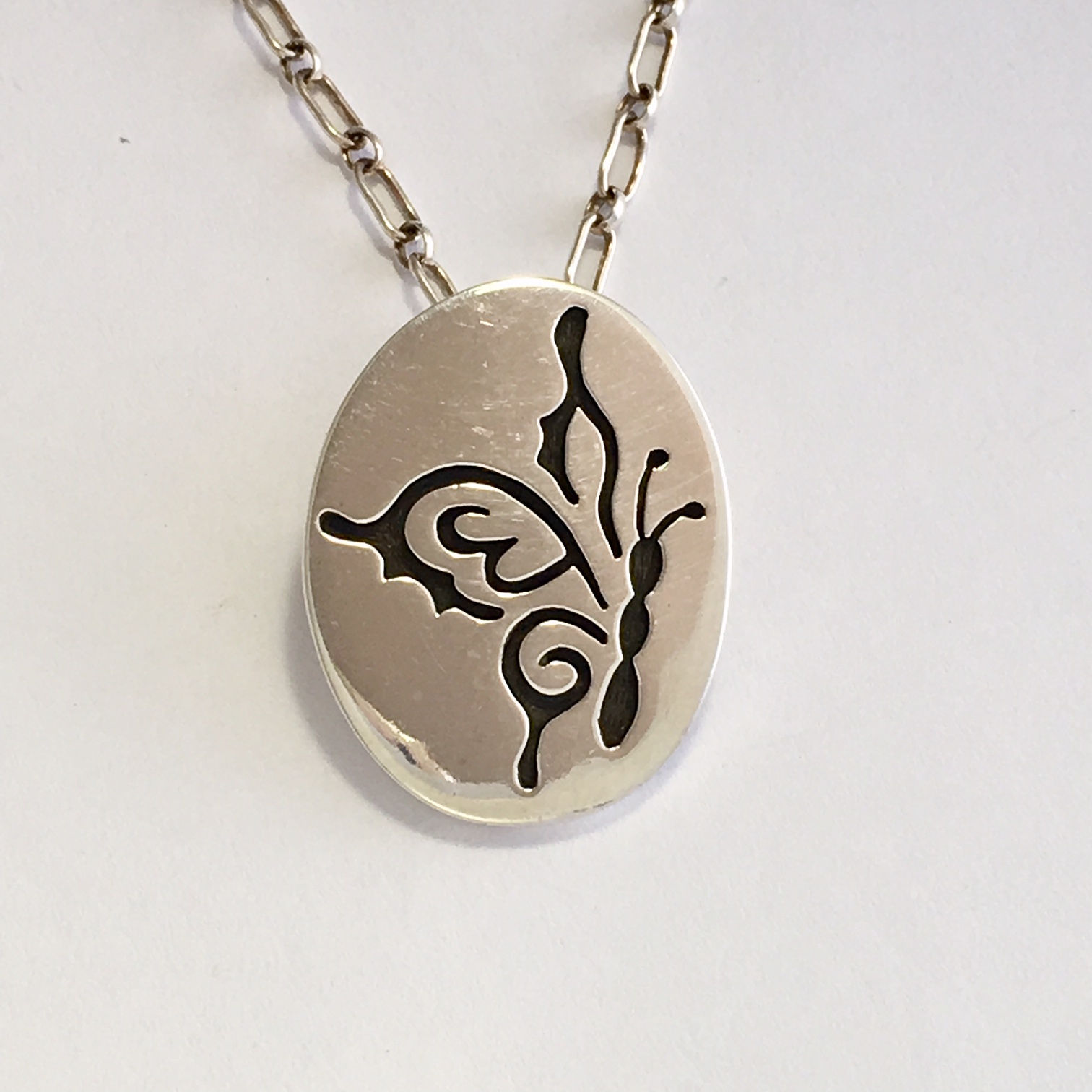 Hopi Sterling Silver Butterfly Pin Pendant