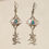 Thumbnail: Navajo Sterling Silver Kokopelli Turquoise Hook Earrings