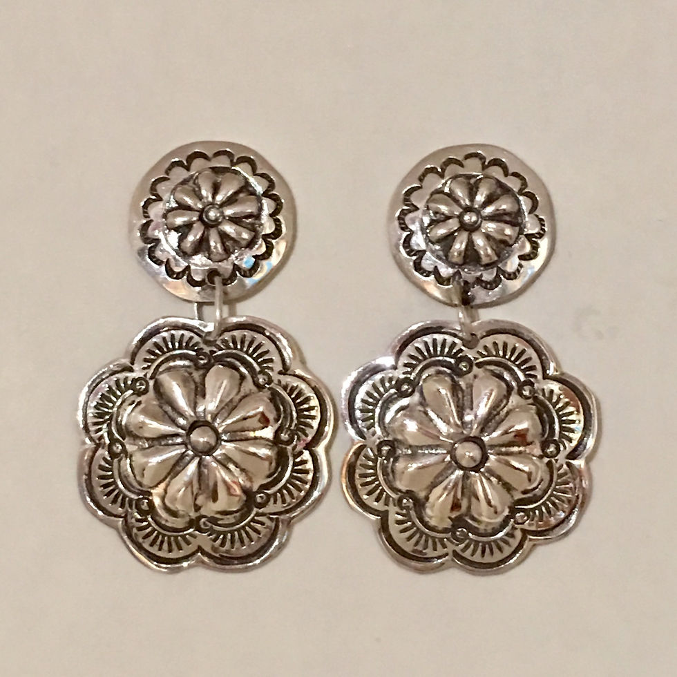 Navajo Sterling Silver Repousse Stamp Post Earrings