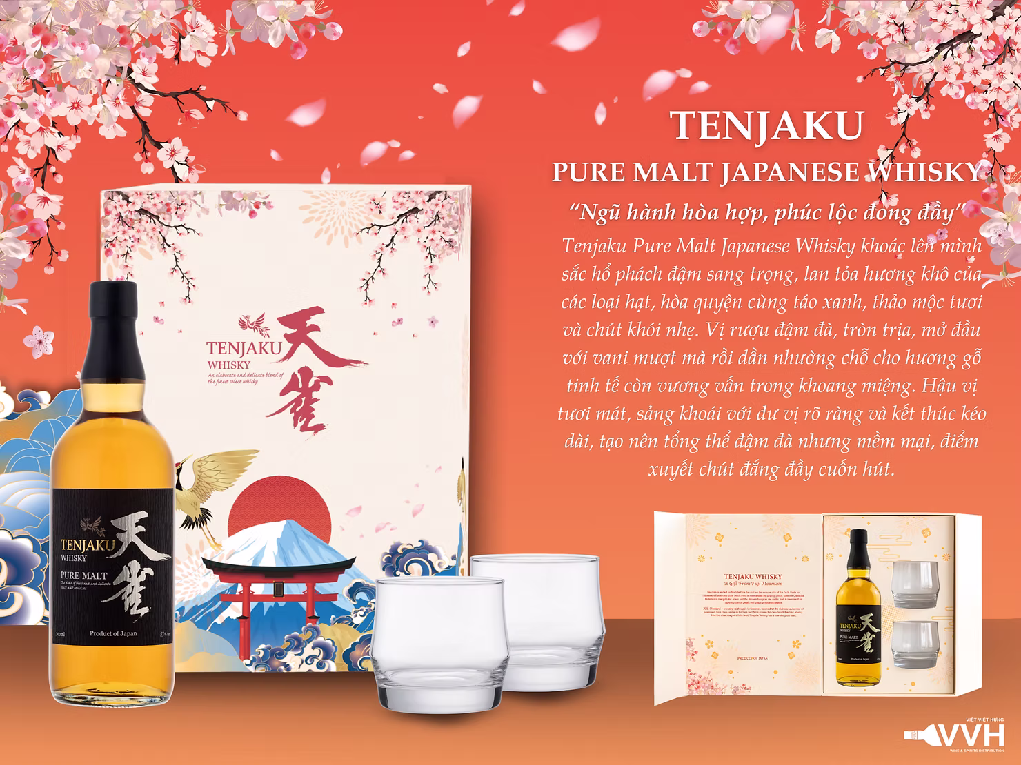 hộp quà tenjaku whisky, tenjaku, whisky, rum, brandy, quà tặng, wine, 