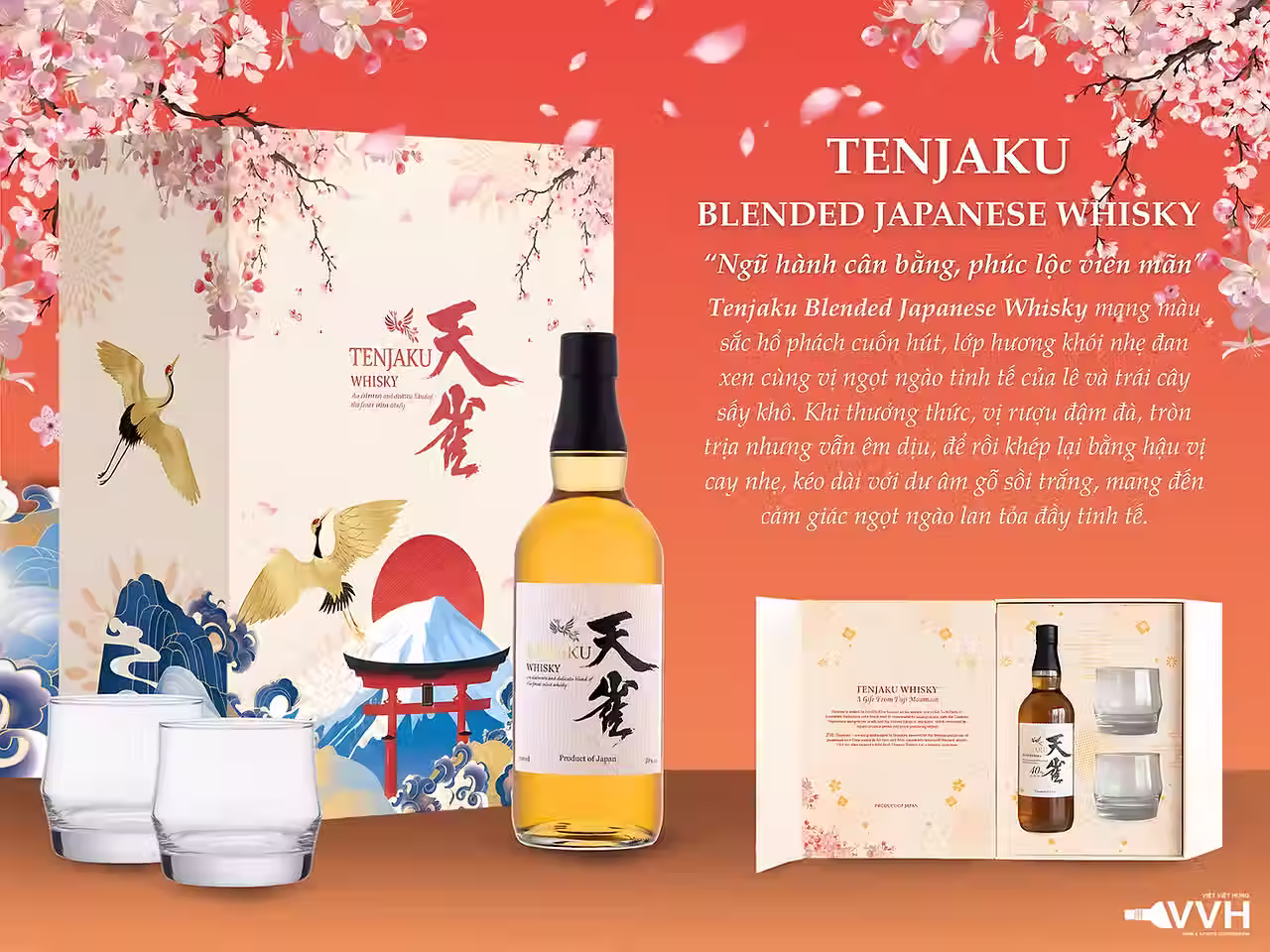 hộp quà tenjaku whisky, tenjaku, whisky, rum, brandy, quà tặng, wine,