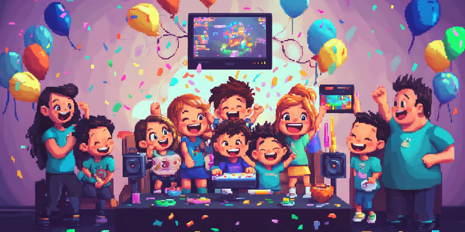 bambuchii_Kids_party_in_virtual_gaming_world_pixel_style_happy__fd4a228d-e2db-4bcd-9edd-52