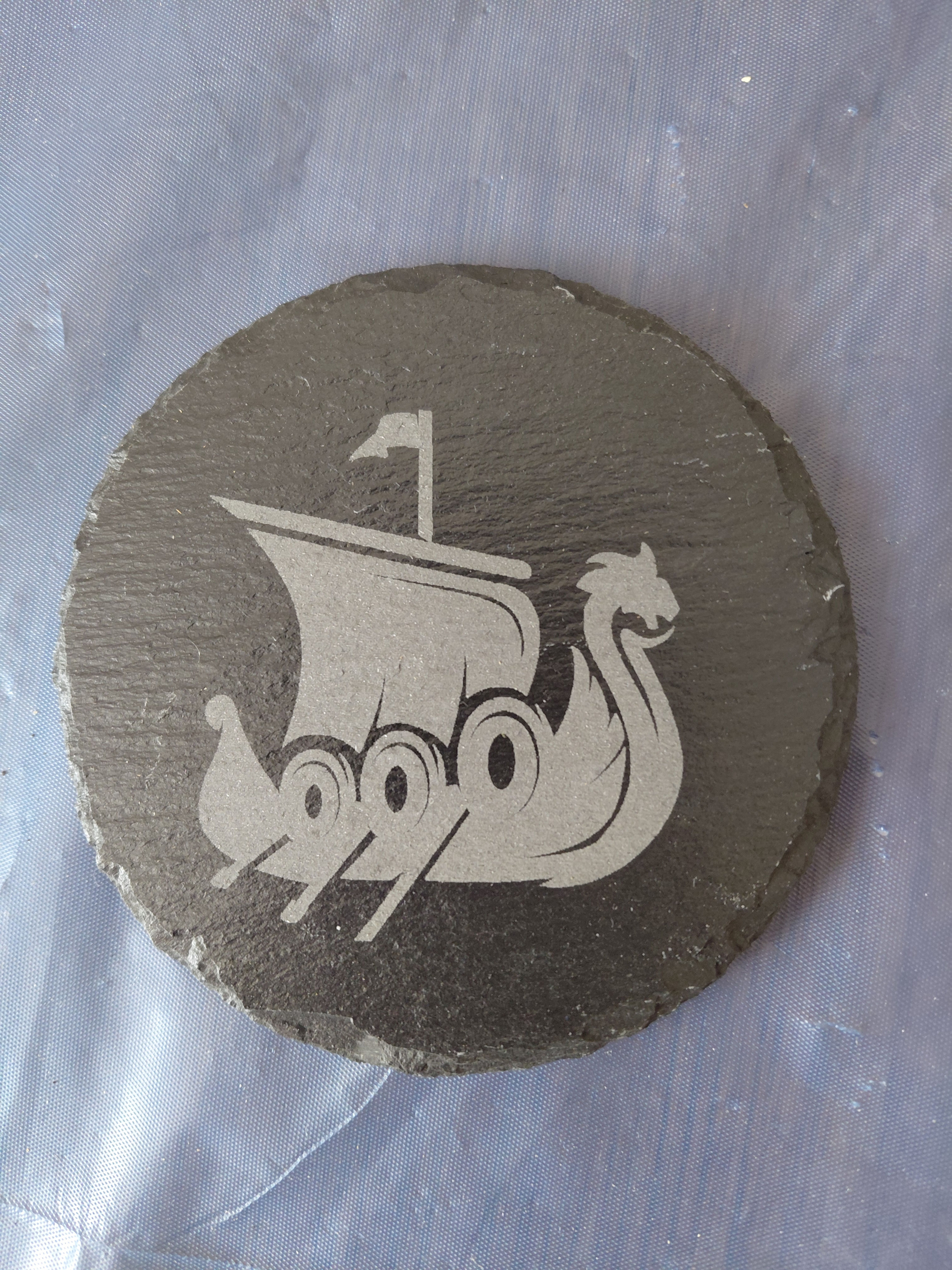 Viking Longboat Round Slate