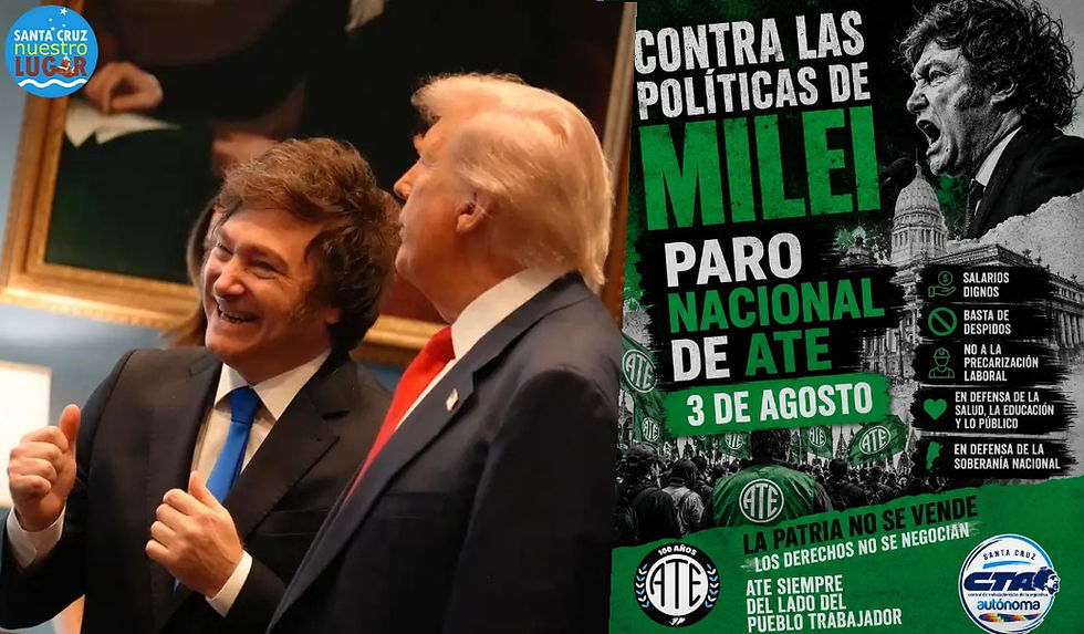 Estatales santacruceños se suman al paro nacional contra las políticas de ajuste y entrega de La Libertad Avanza