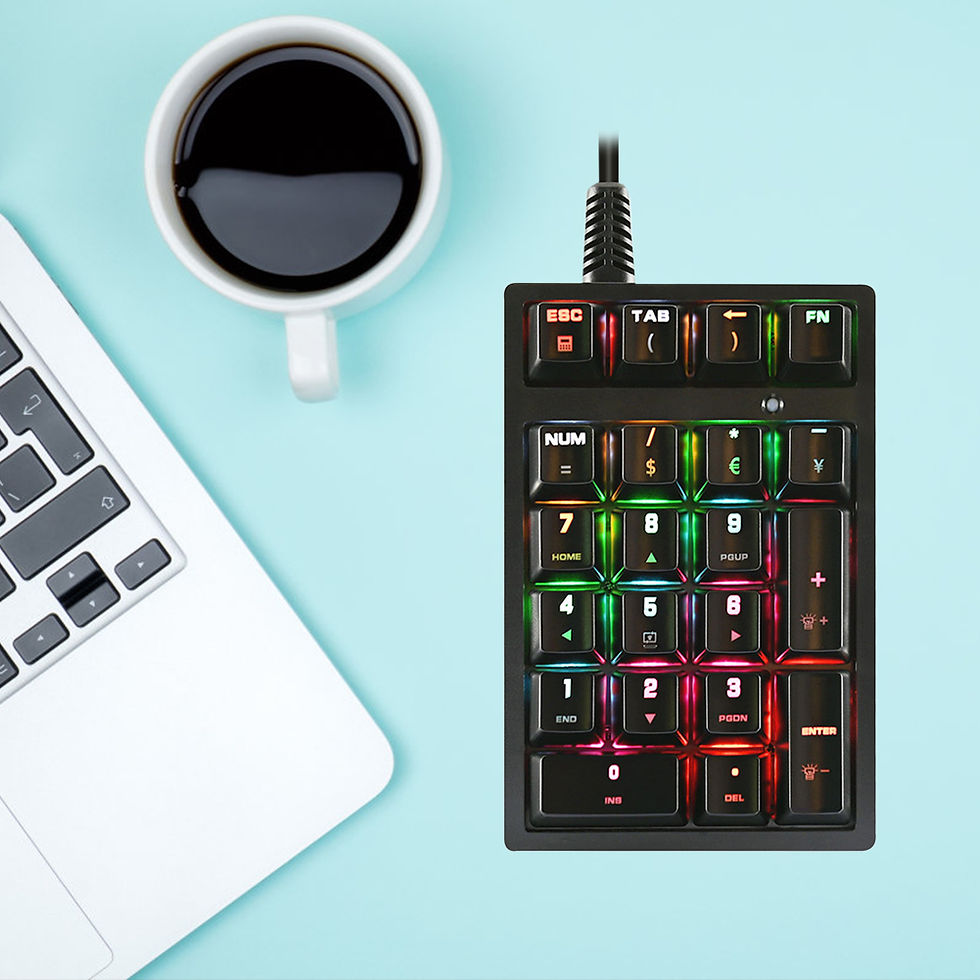 Miniatura: 21 Key Digital Keyboard Wired Ergonomic RGB Backlit Mechanical Keyboard Keycaps 