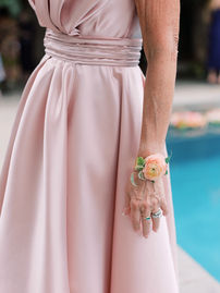 Wrist corsage for summer wedding in Virginia