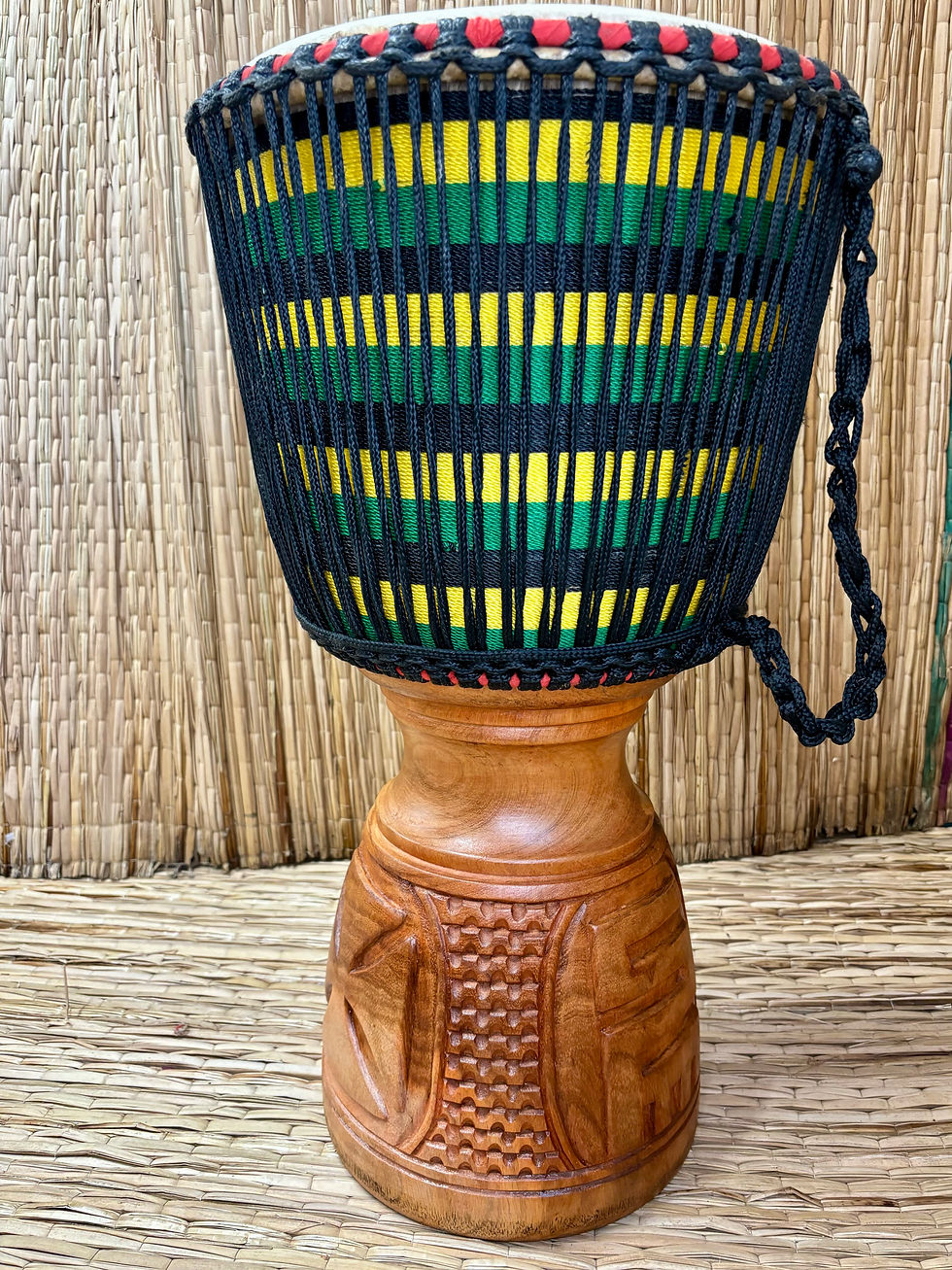 Thumbnail: 13-Inch Authentic Professional Djembe Drum with Cowhide Head