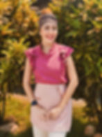 Dolmã feminina com babados Mirtilo, uniforme de chef elegante e exclusivo