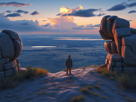 Looking over a wide landscape