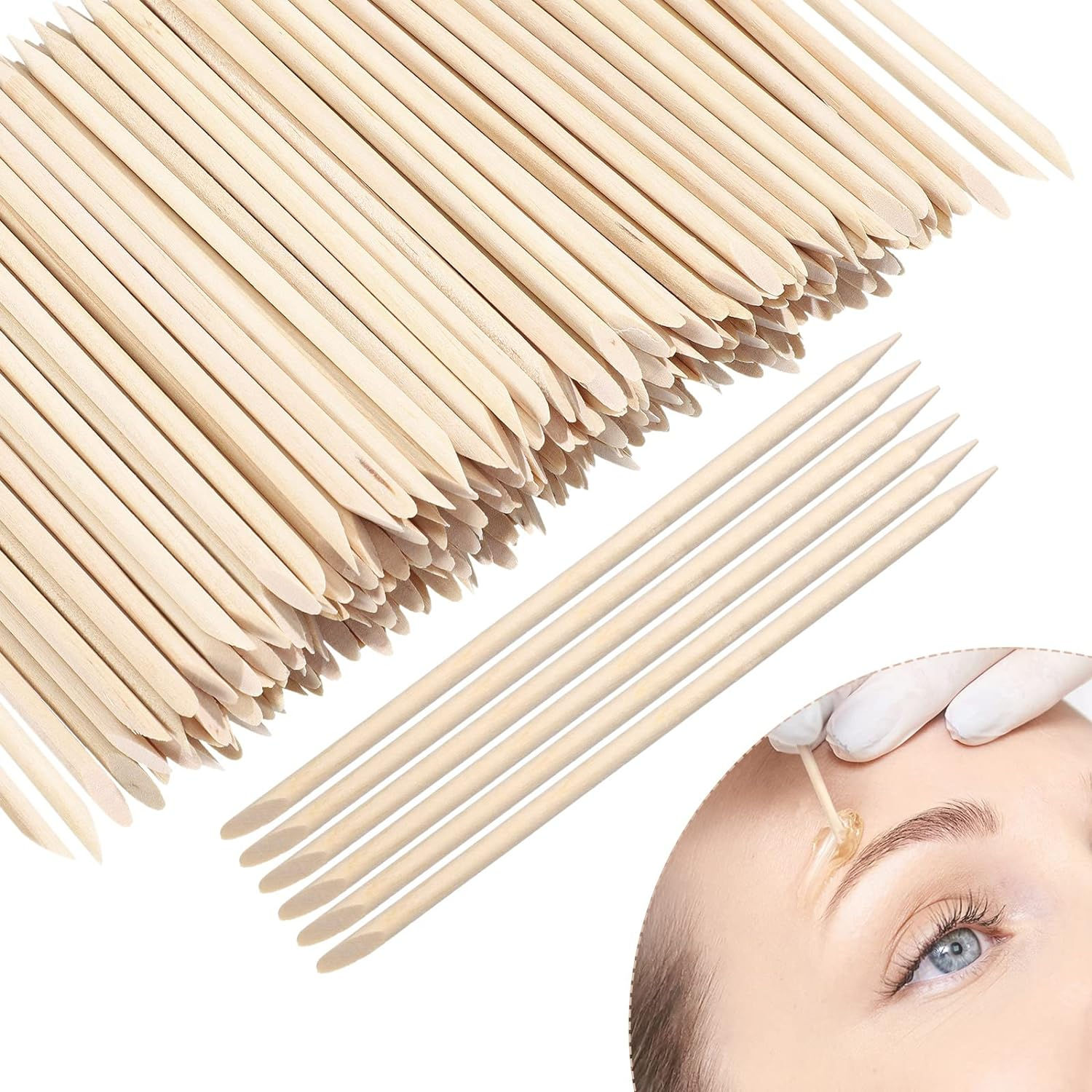 Rounded Wooden Wax Sticks/Cuticle pusher (100pcs)
