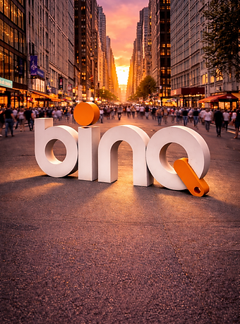 BINQ logo in de stad