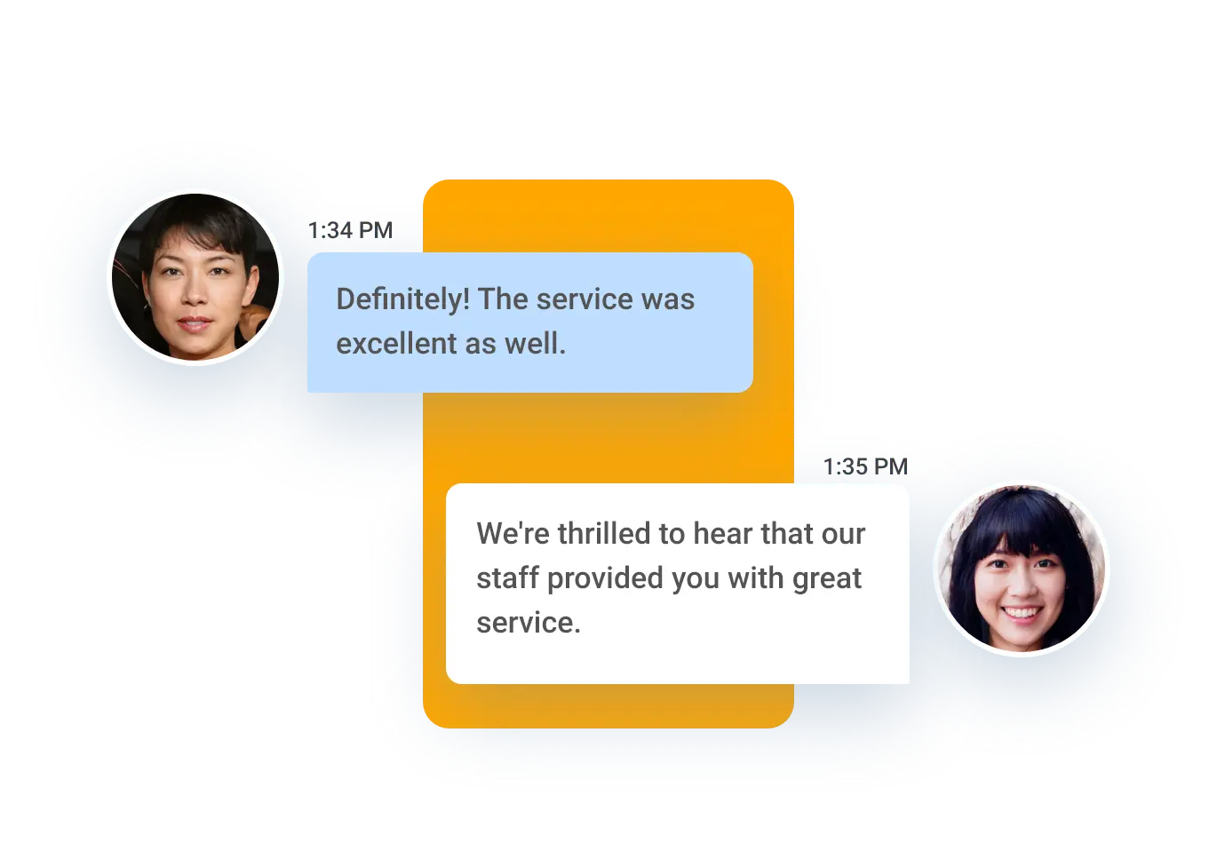 Two way texting for real time customer support
