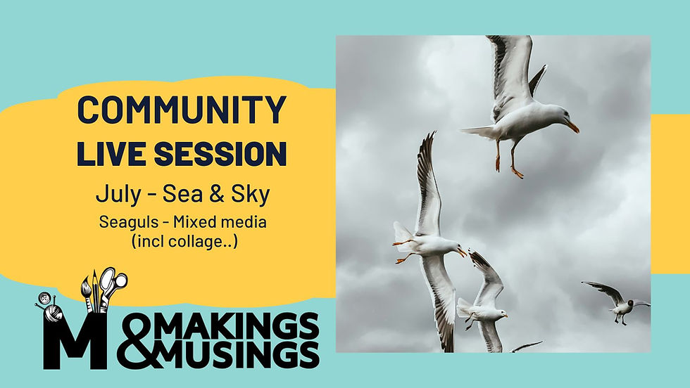 Sea & Sky - Drawing seaguls in mixed media - including a bit of collaging (optional)