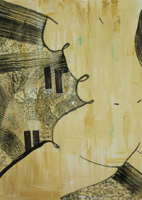 Dive into a world of ink where a life-sized, powerful female form challenges preconceptions. The surrounding abstract shapes echo the cosmic dance, inviting viewers to question societal norms.