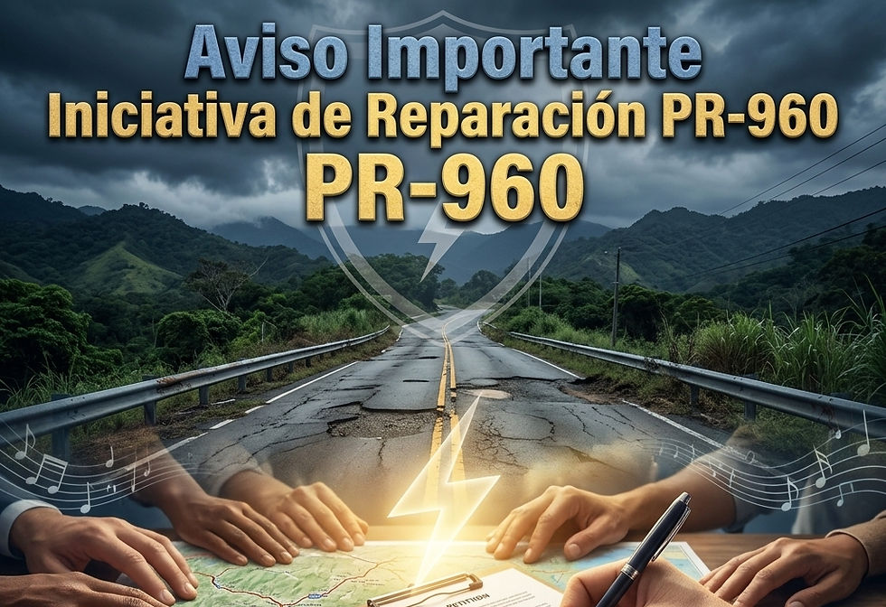 📢 ¡COMUNICADO URGENTE A NUESTRA COMUNIDAD DEL SECTOR MOROVIS EN LA PR-960!