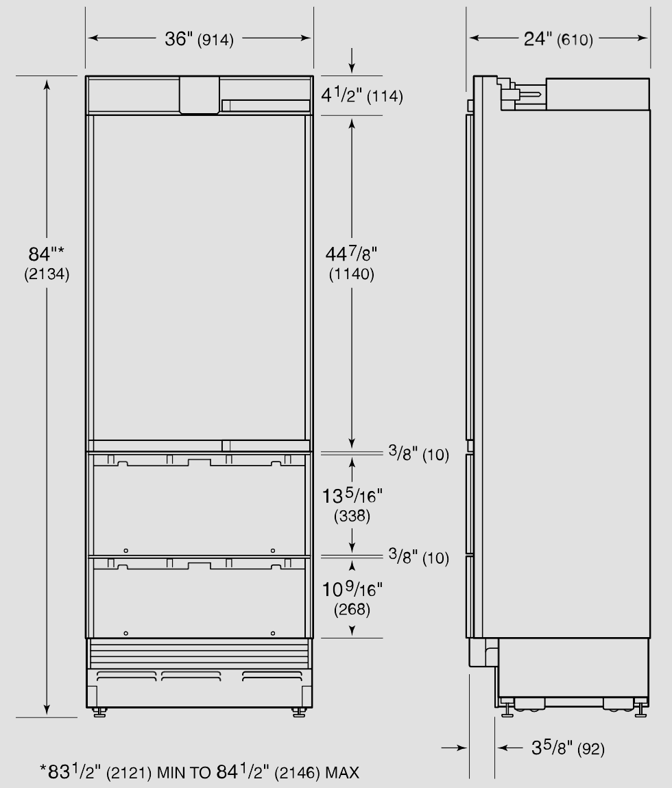Thumbnail: #262 REFURBISHED SUB-ZERO LEGACY IT36CI 36" PANEL-READY LEFT HANDLE REFRIGERATOR