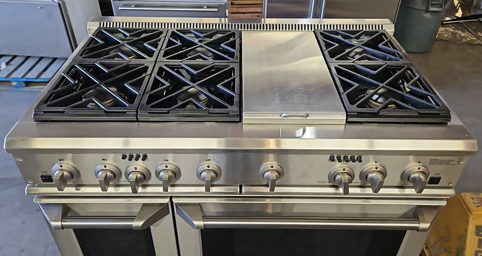 Thumbnail: REFURBISHED 48" GE MONOGRAM  ZDP48N6RHSS DUAL-FUEL PRO STAINLESS RANGE