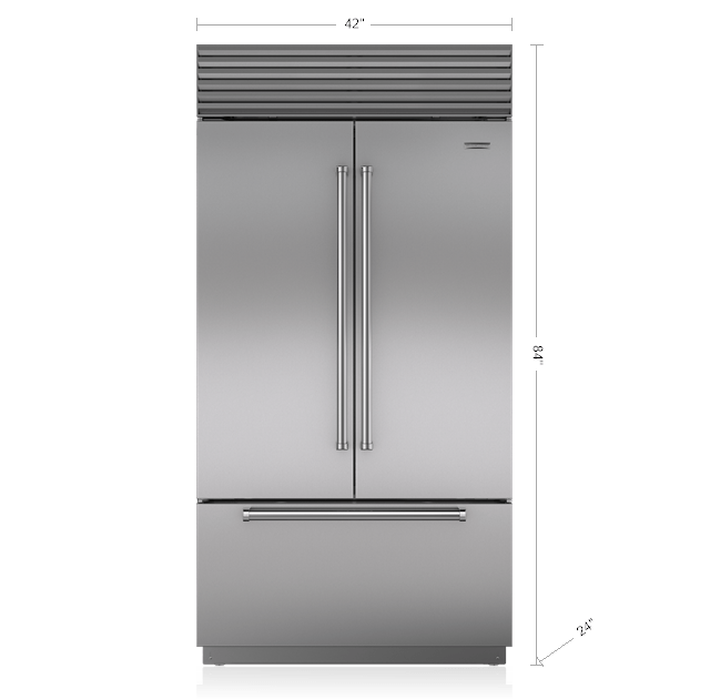 Thumbnail: #396 FACTORYWARRANTY SUB-ZERO BI-42UFDID/S/PH STAINLESS FRENCH DOOR REFRIG