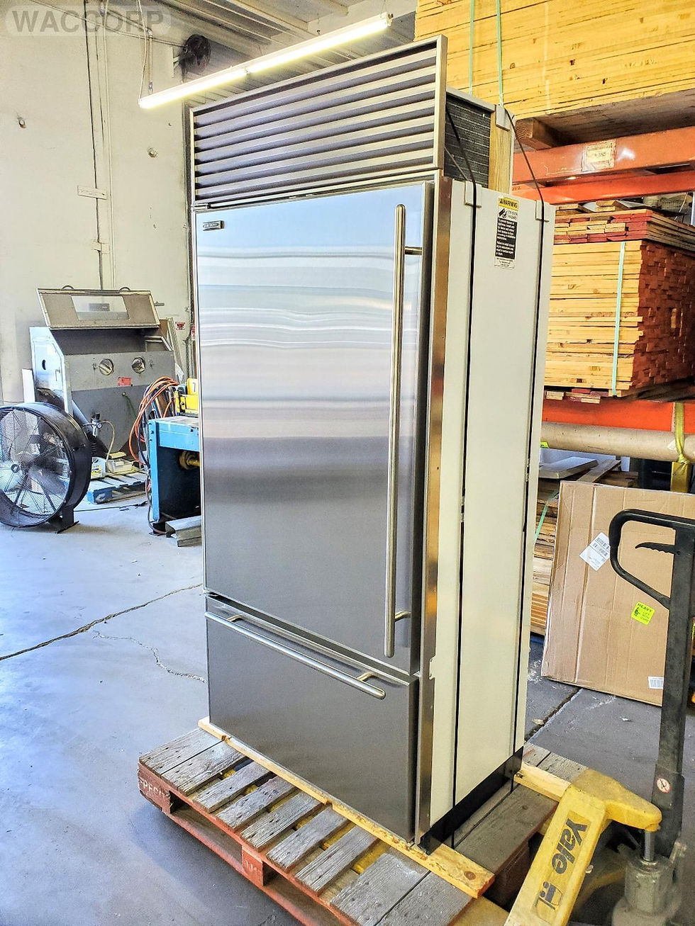 Thumbnail: SUB-ZERO 650/S 36" STAINLESS BOTTOM FREEZER TUBULAR HANDLES RIGHT HANDLE