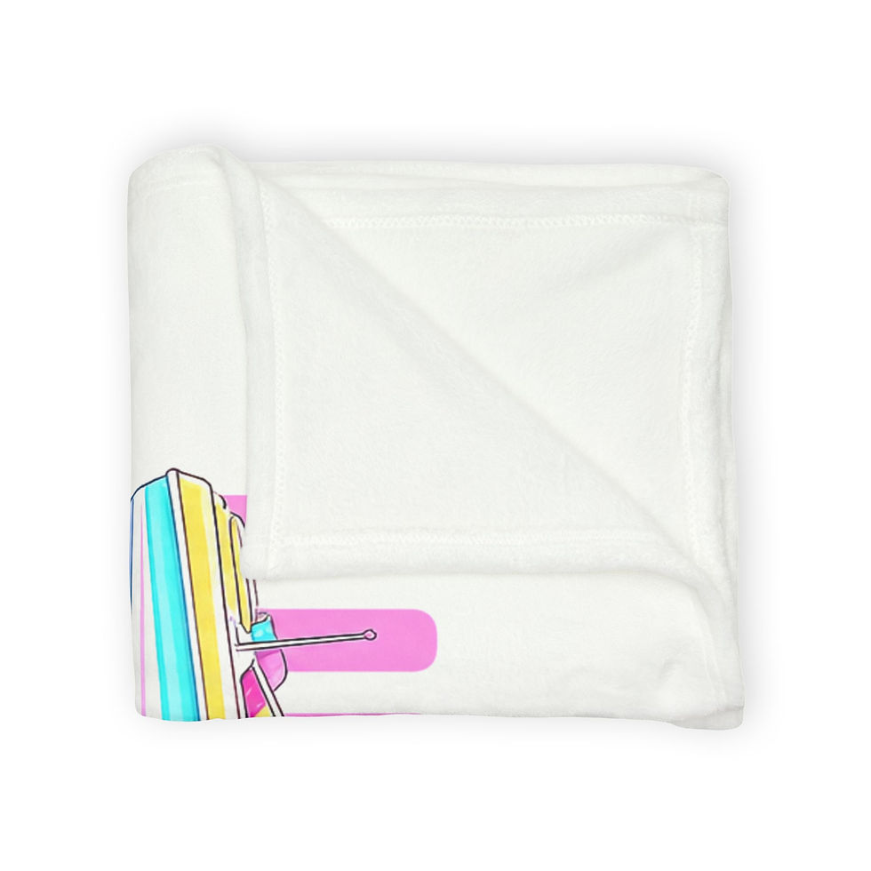 Thumbnail: Pastel Boat Throw Blanket — Retro girlboat Vibe Soft Fleece Blanket