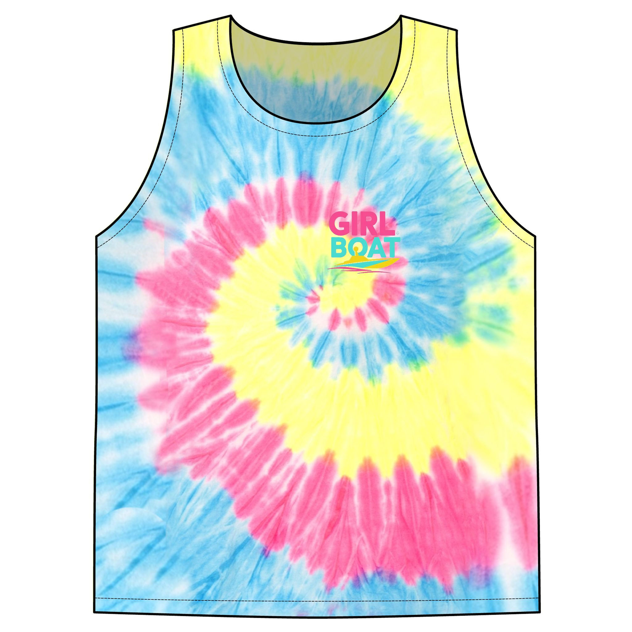 Girl Boat Tie-Dye Oversized Tank Top