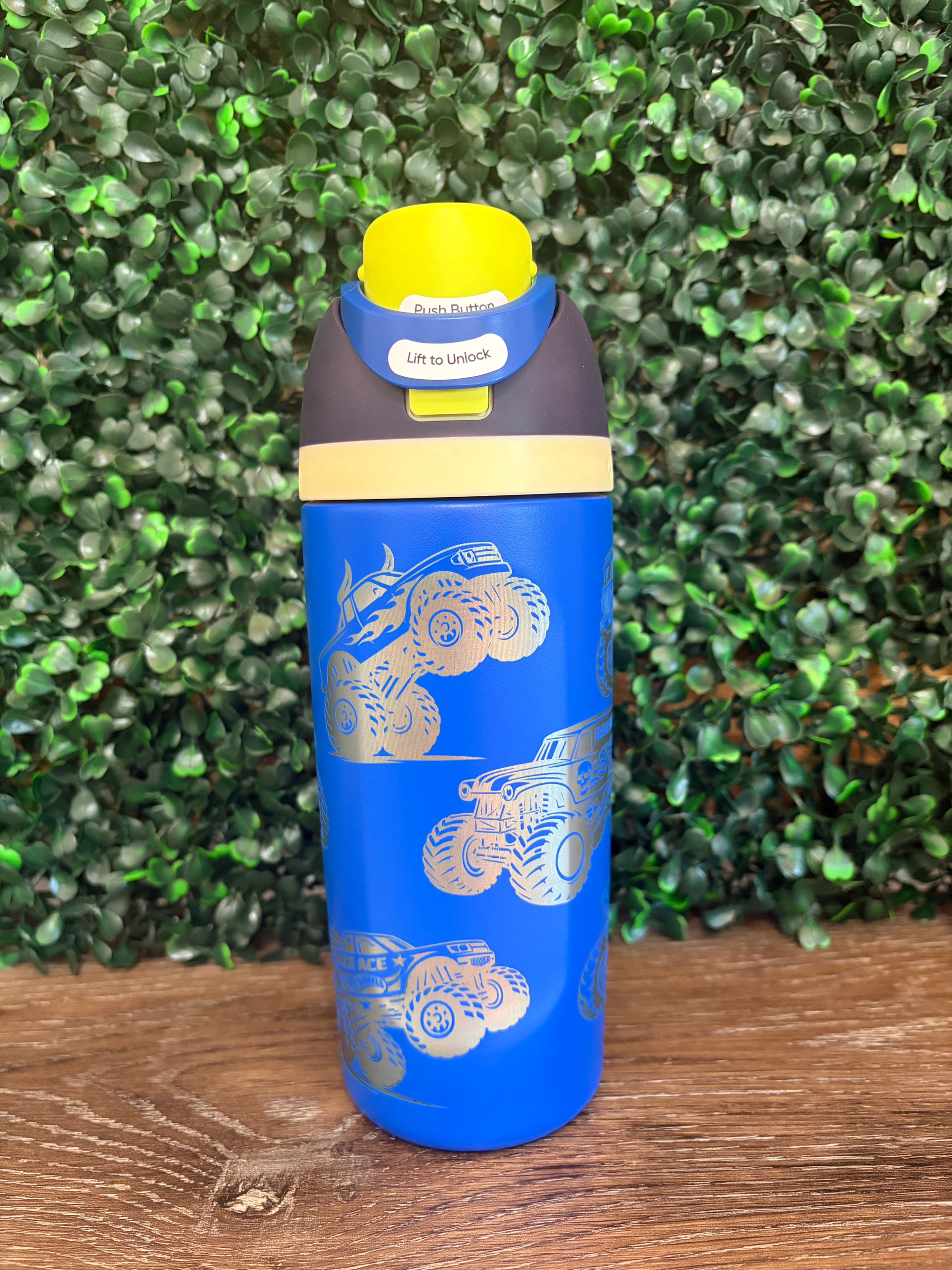 Monster Track laser Engraved full wrap kids tumbler