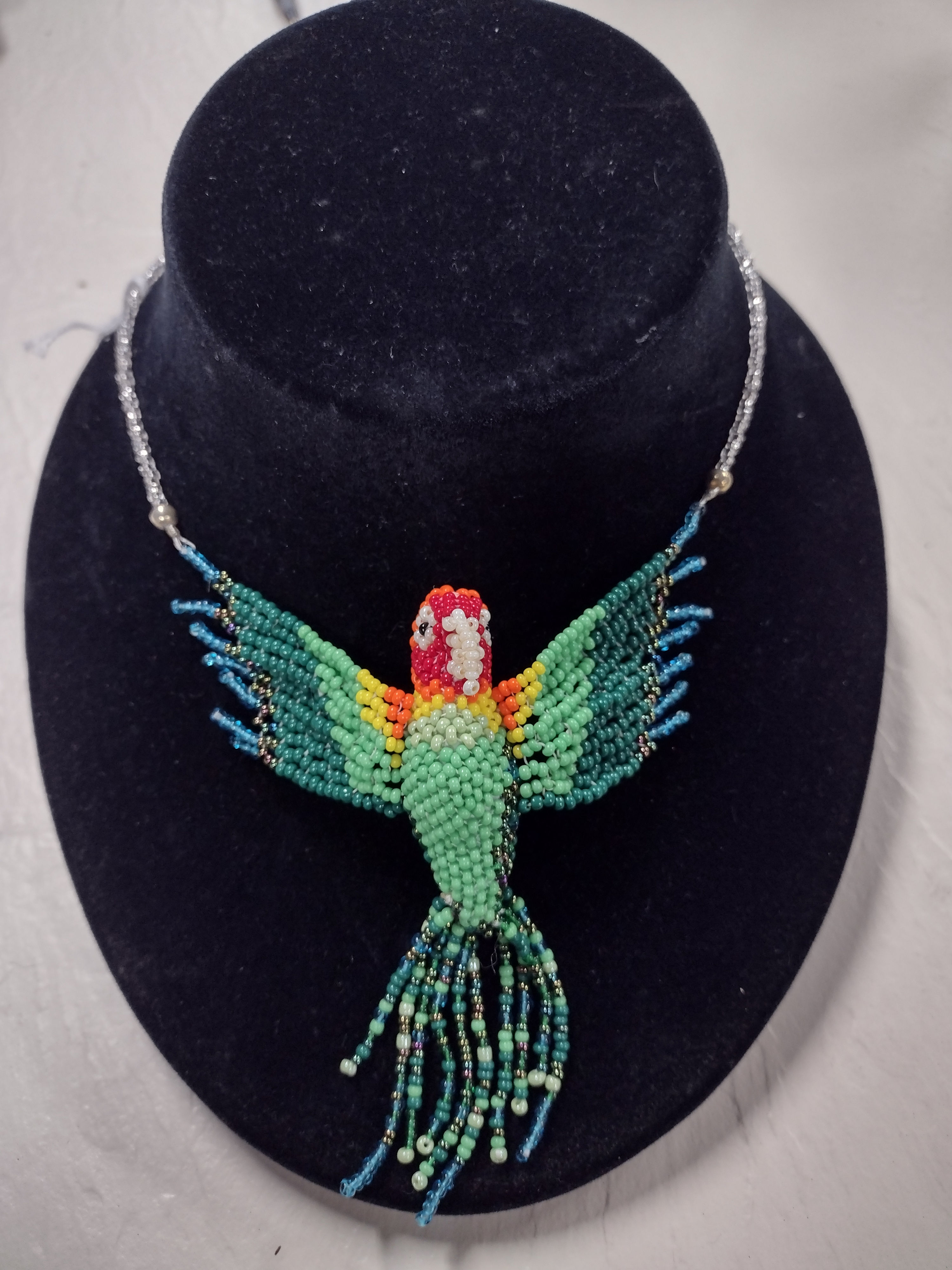 Carolina Parakeet Beaded Necklace