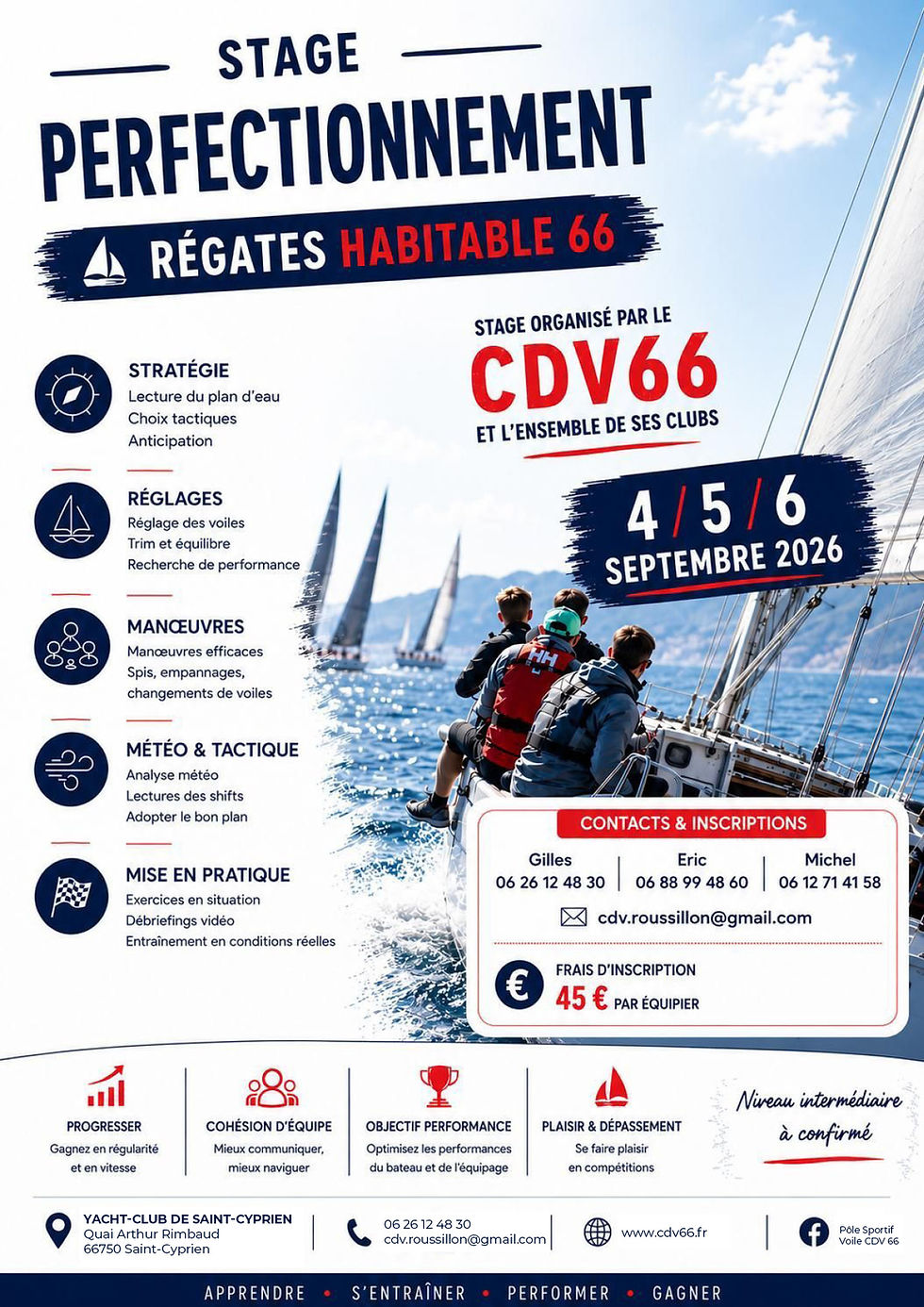 Affiche du stage de perfectionnement de Saint-Cyprien