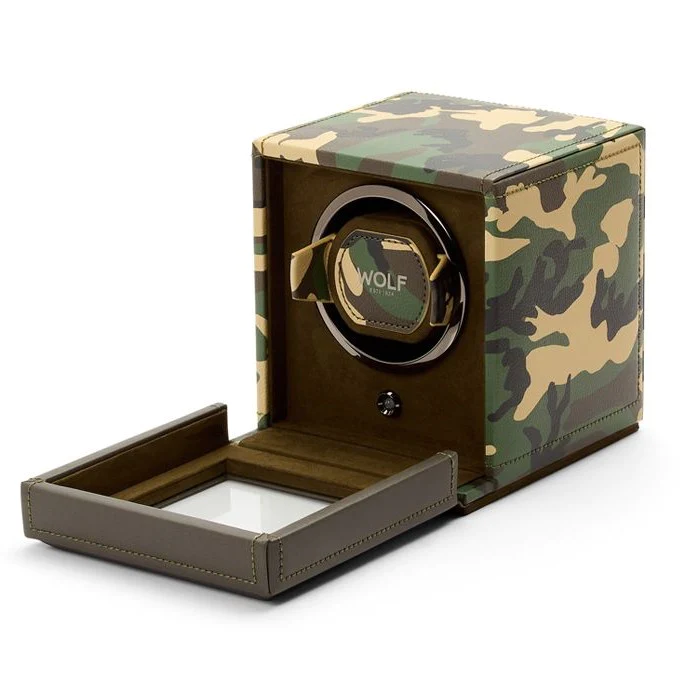 Wolf Elements Single Watch Winder Camouflage Vegan Leather #665130