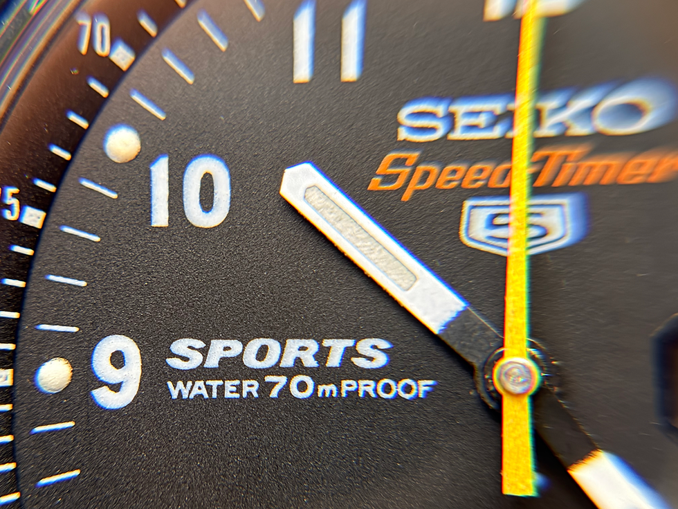 Thumbnail: Vintage 1970 Seiko 6139-7010 SpeedTimer "Military" JDM Serviced Original