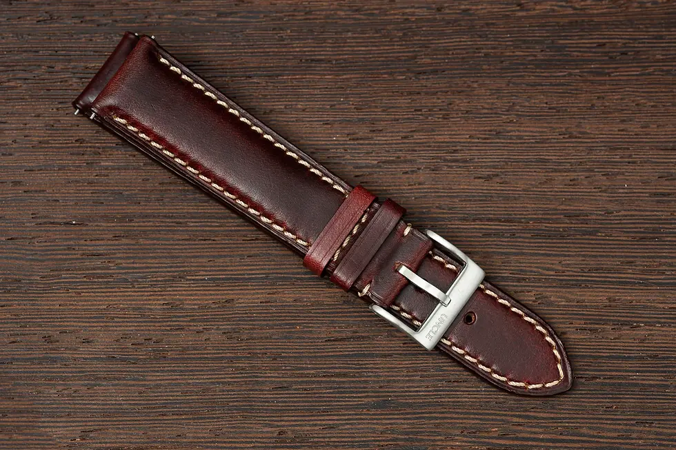 Thumbnail: Horween Chromexcel Leather Strap - Merlot 22mm