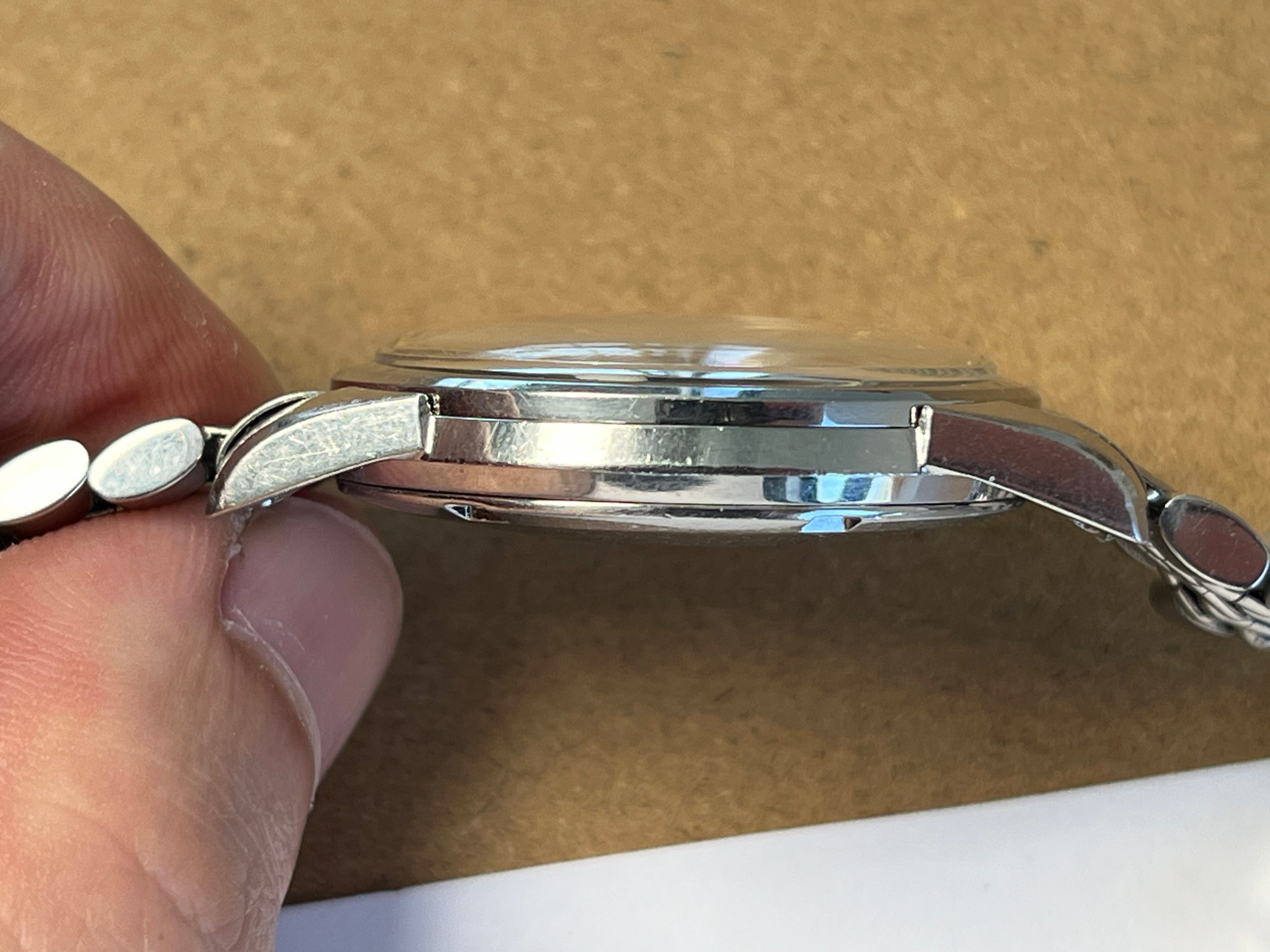Omega Seamaster 166.009. Case profile. · Photo: Tempo Prima · © Tempo Prima; permission not yet confirmed · Source: https://www.tempoprima.com/product-page/vintage-1963-omega-seamaster-serviced-special-ribbion-dial