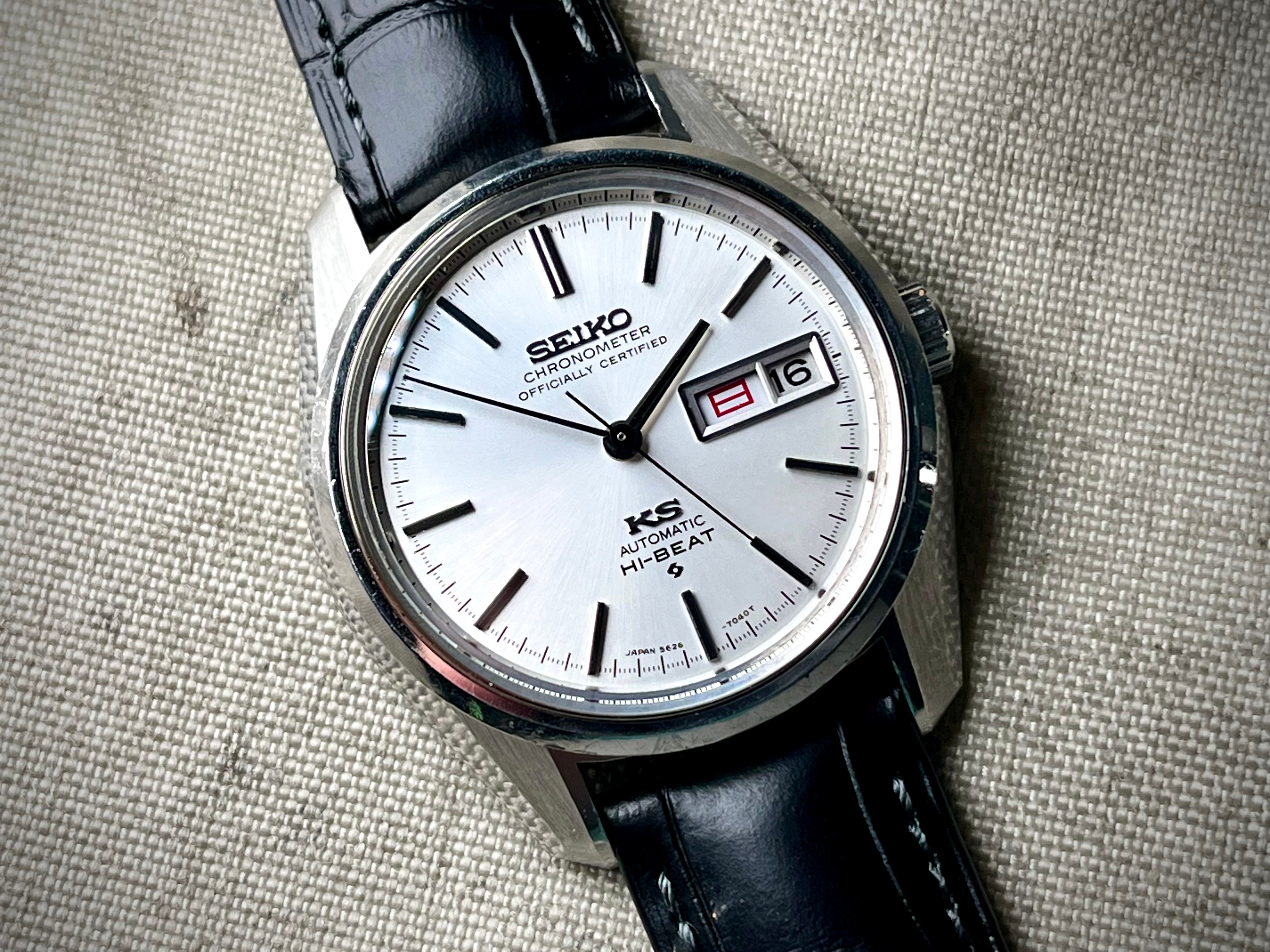 Vintage 1973 King Seiko Chronometer Hi-Beat Automatic 5626-7041 Day Date JDM