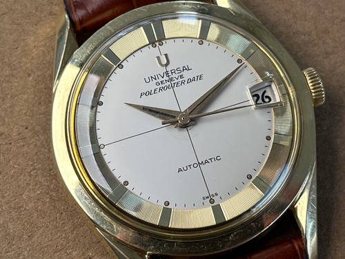 Vintage 1962 Universal Geneve Polerouter Micro-Rotor Serviced