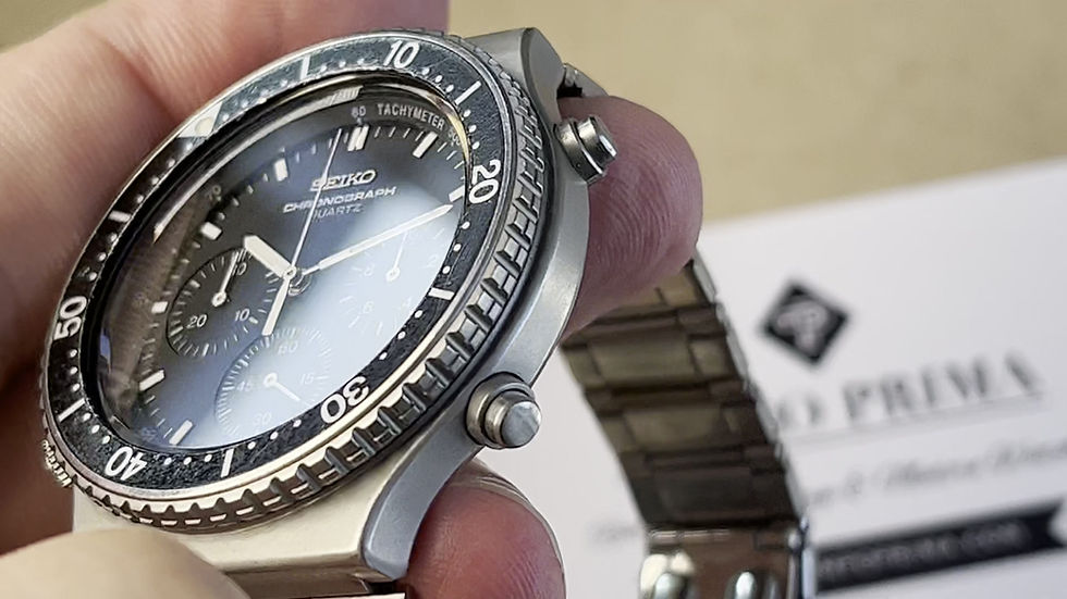 Thumbnail: Vintage 1983 Seiko Speedmaster Chronograph Rare Clasp 7A28-7040 JDM All Original