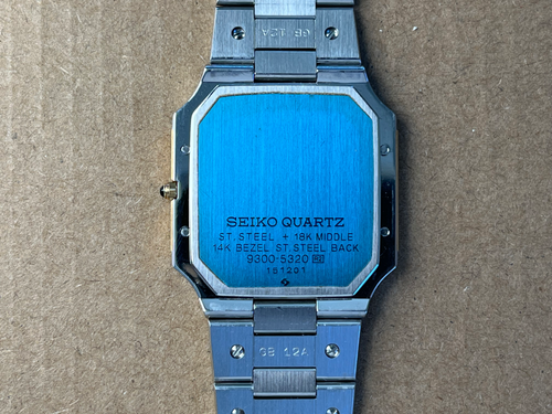 Vintage 1981 Seiko Credor 9300-5320 Steel and 18ct Gold JDM Watch