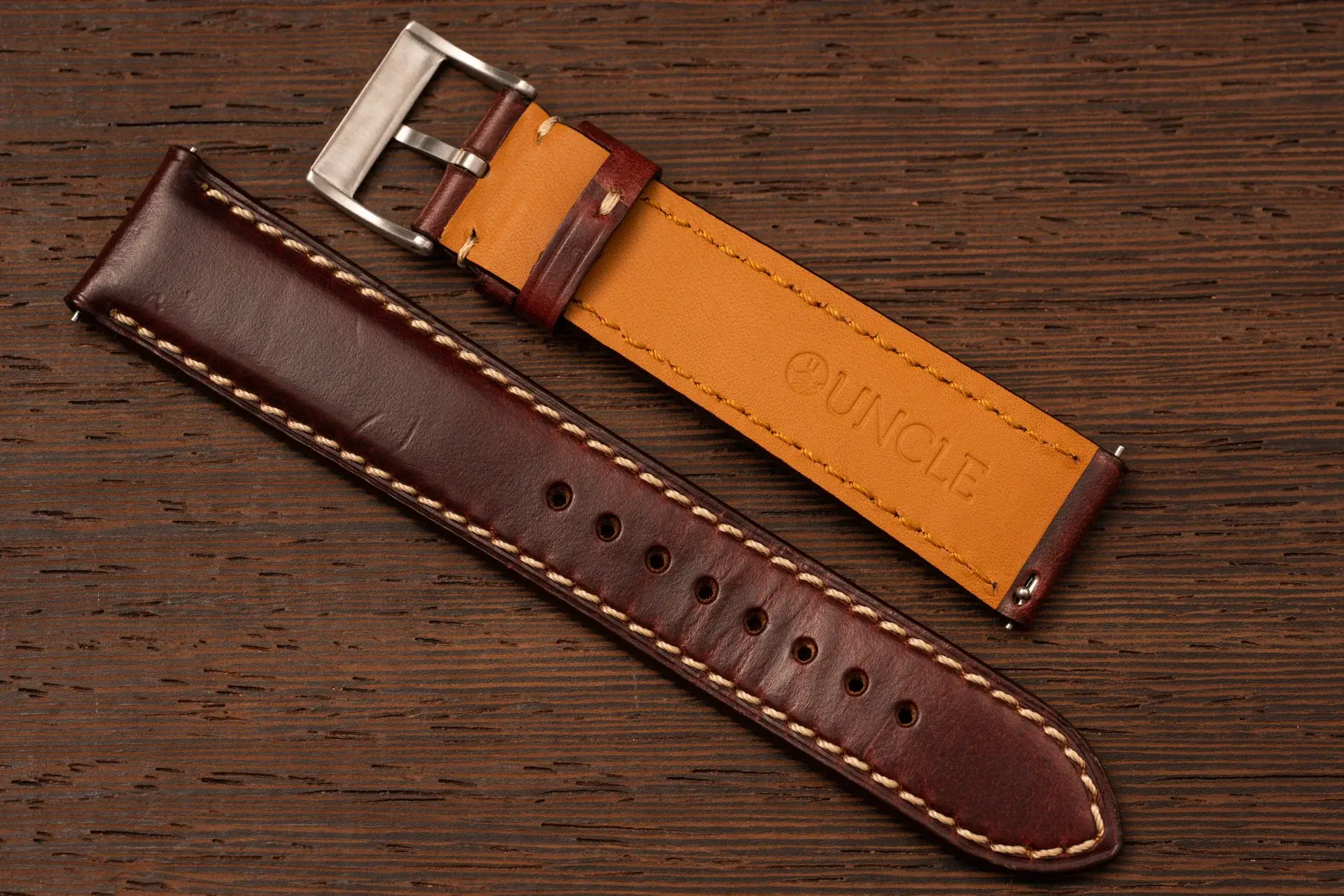Horween Chromexcel Leather Strap - Merlot 22mm