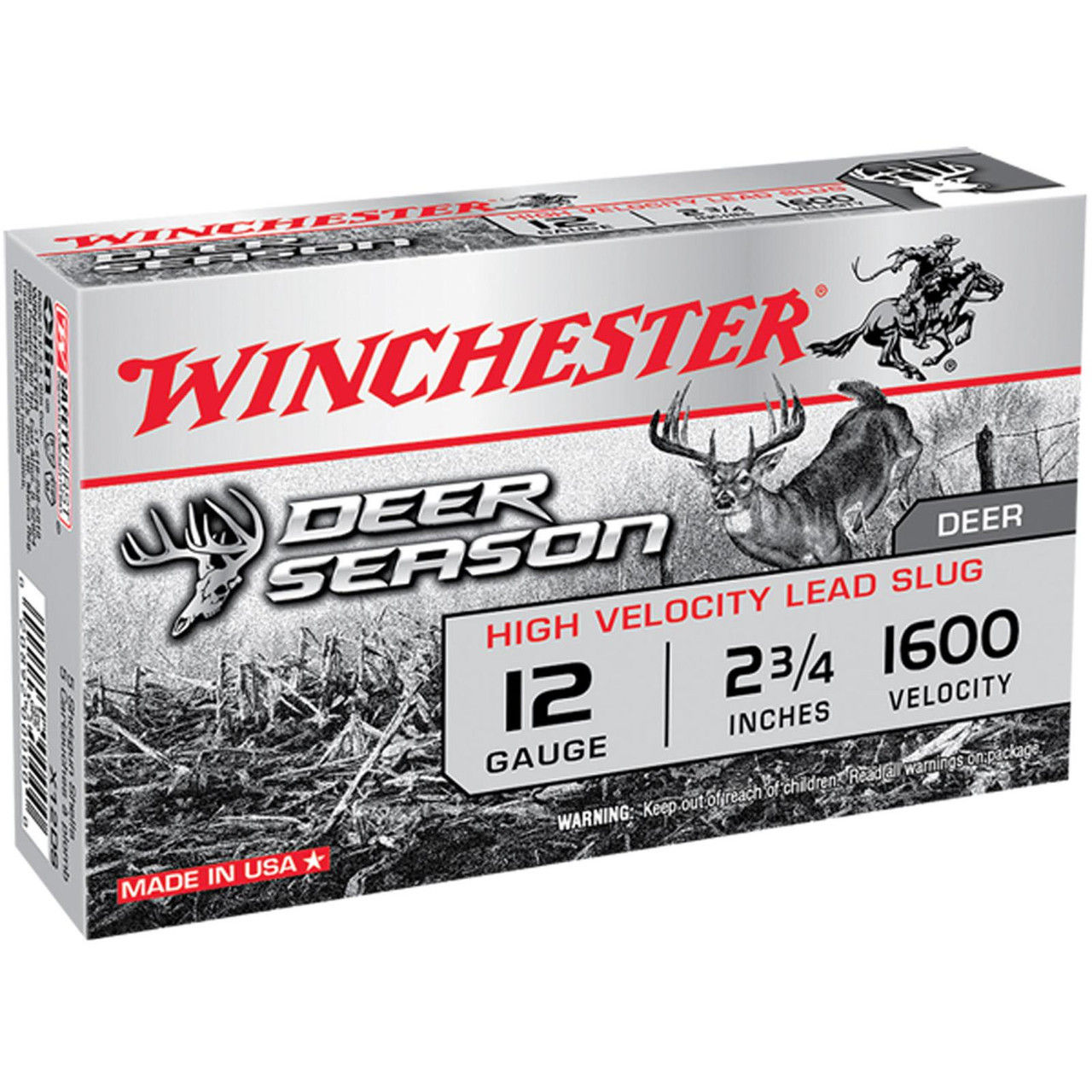 12 Gauge Slug, Winchester X12DS Dear Season, 1 1/8oz, 2 3/4", 1600fps