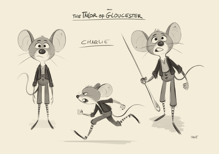 concept art, charlie, tailor of gloucester, inge van der veen, character design