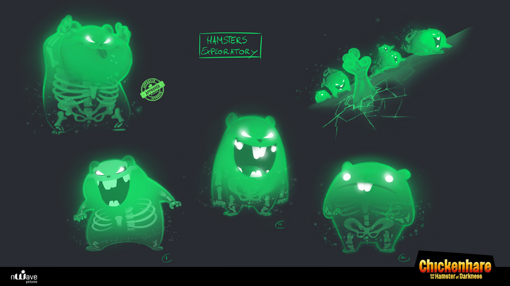 Chickenhare and the Hamster of Darkness, Character designer by Inge van der Veen, ghost