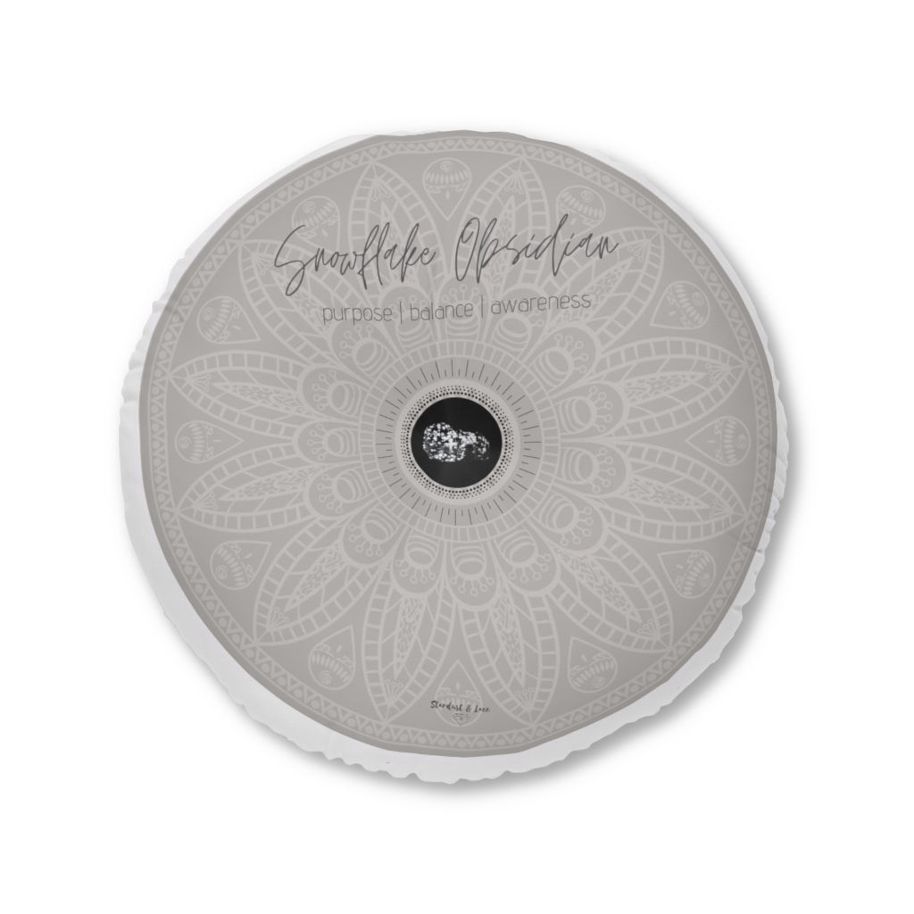 Snowflake Obsidian Mandala Meditation Cushion