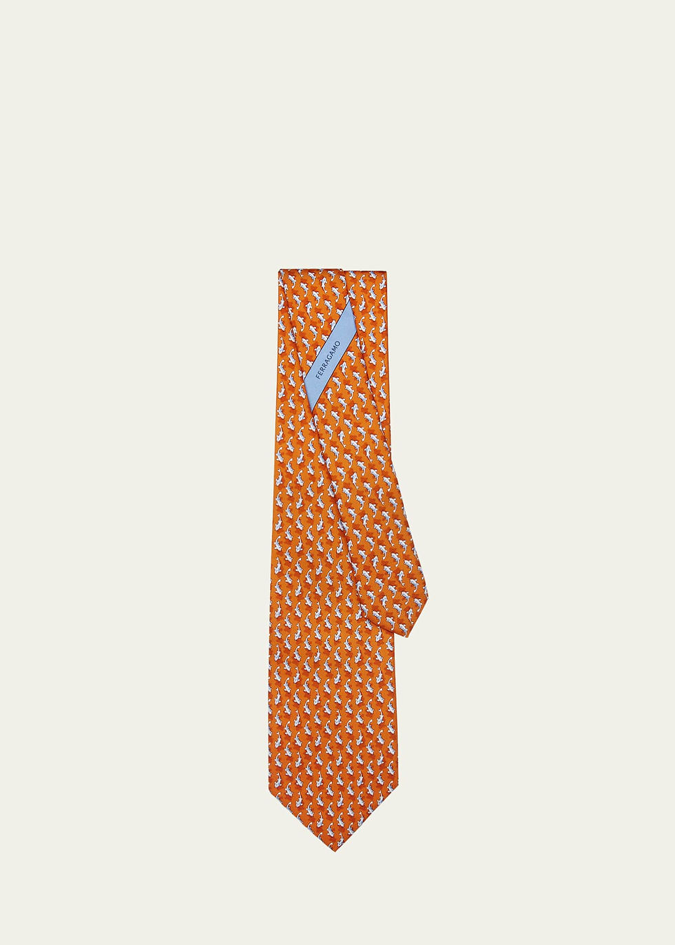 Thumbnail: Ferragamo- Fish Print Silk Tie